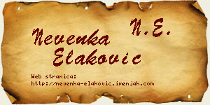 Nevenka Elaković vizit kartica